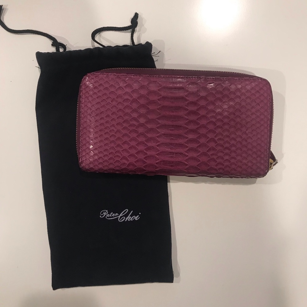 Genuine Snakeskin Zip Around Wallet